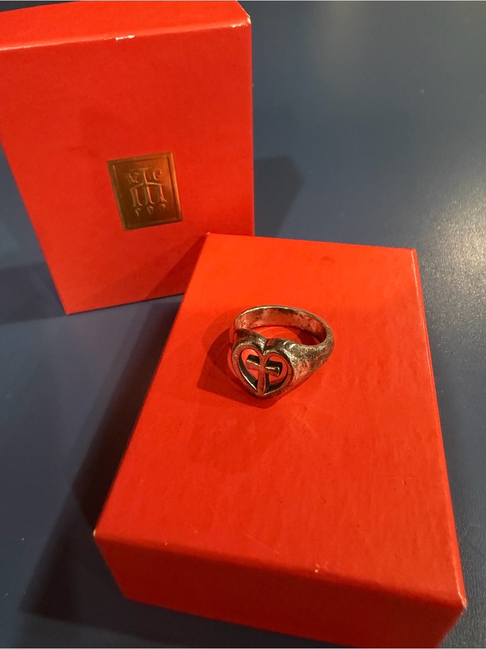 James Avery Silver Heart Logo Ring - Women Jewelry - Picture 2 of 3
